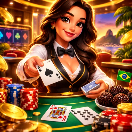 mesa de blackjack clássico com crupiê distribuindo cartas
